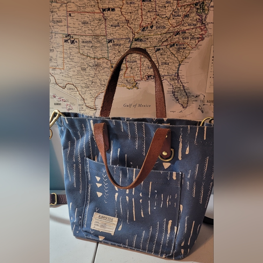R Riveter Handbag blue canvas RR102